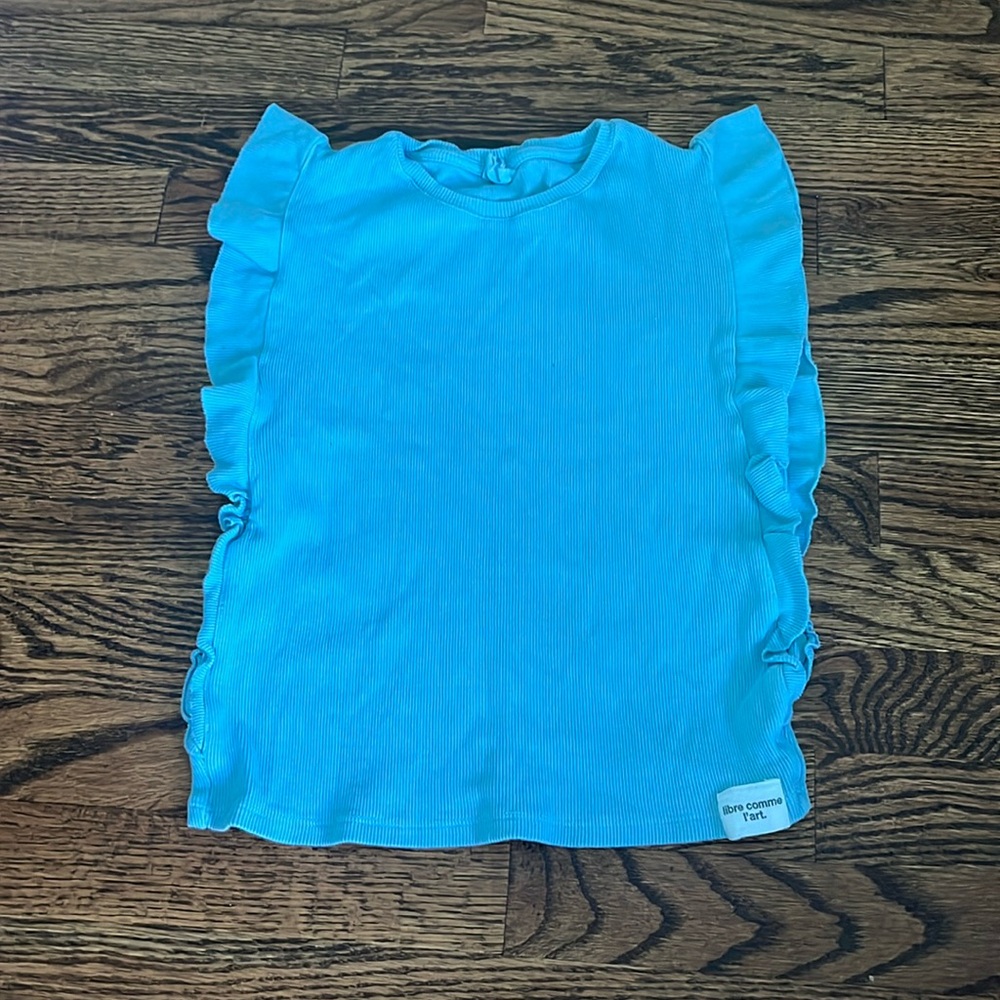 zara blue flare top